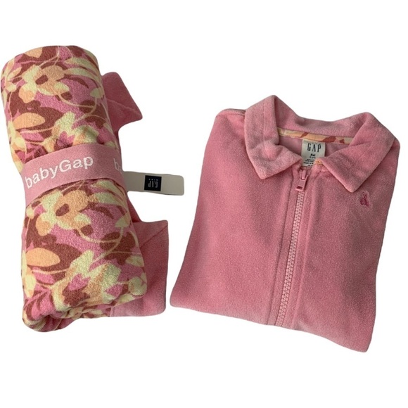 Gap Pink ZIP Terry Coverup & Match Beach Towel Perfect Gift Summer Fun